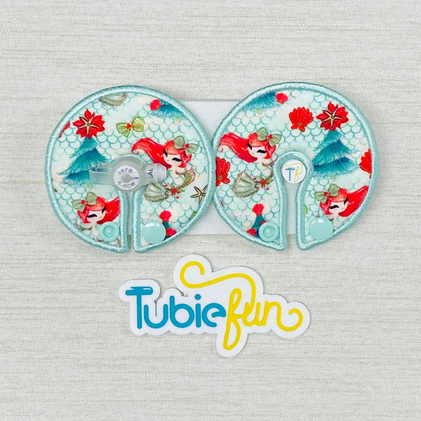 Button Pad Cover Large - Mermaid Christmas