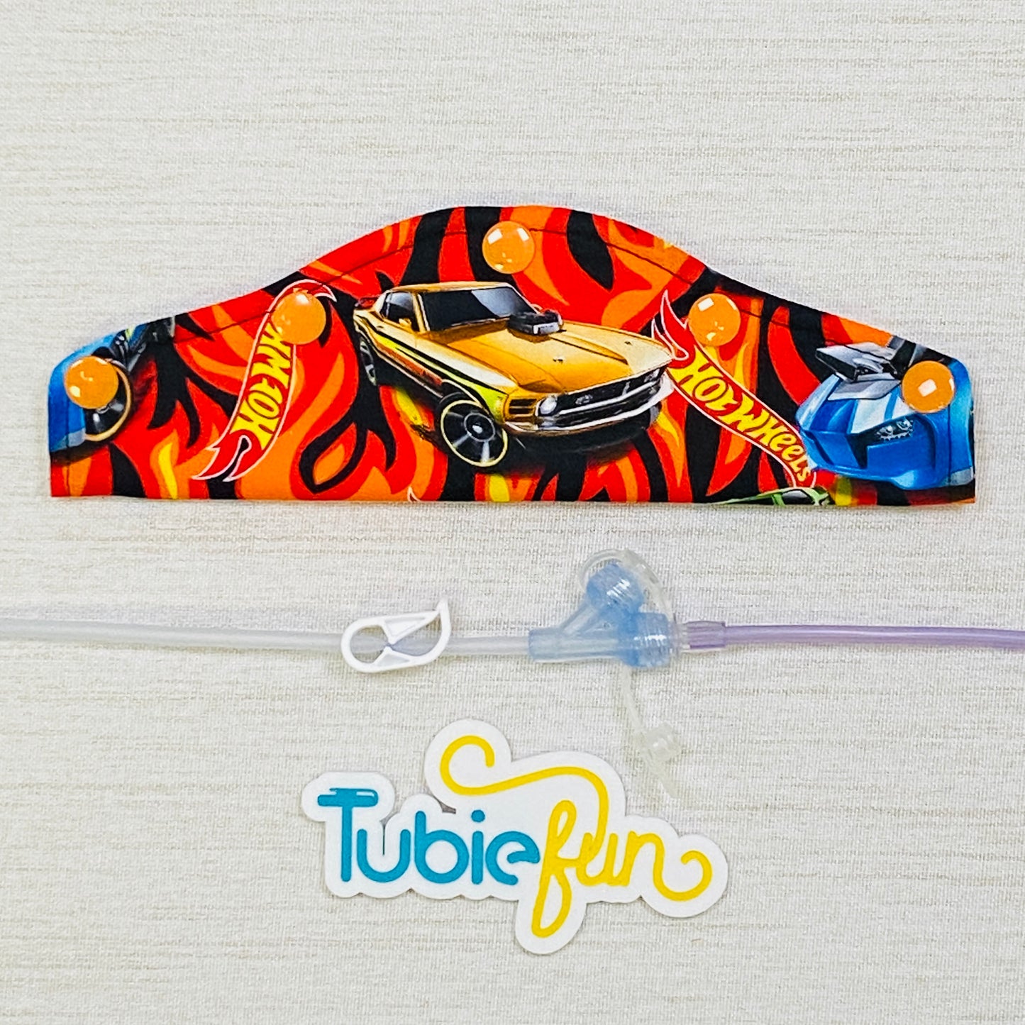 Large Feeding Tube Connection Cover - Hot Racing Cars
