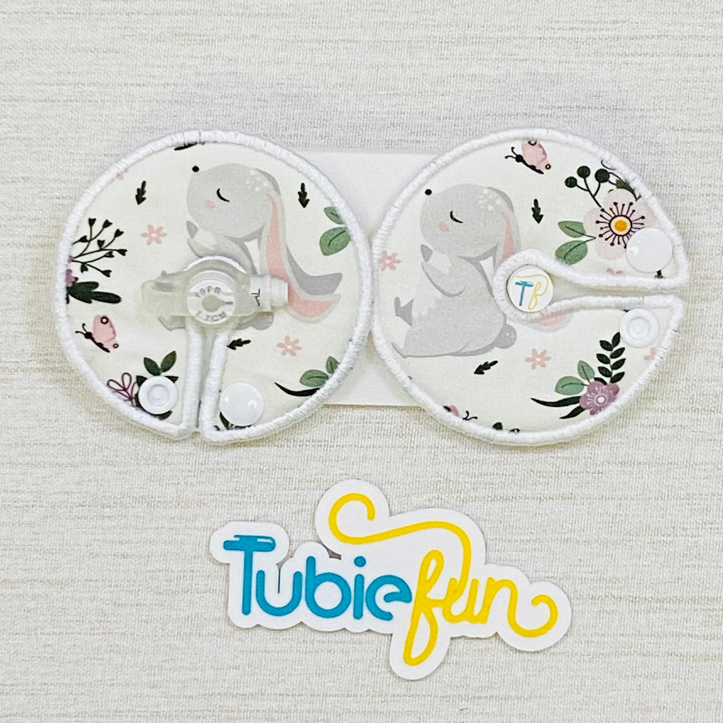 Button Pad Cover Large - Bunny on White