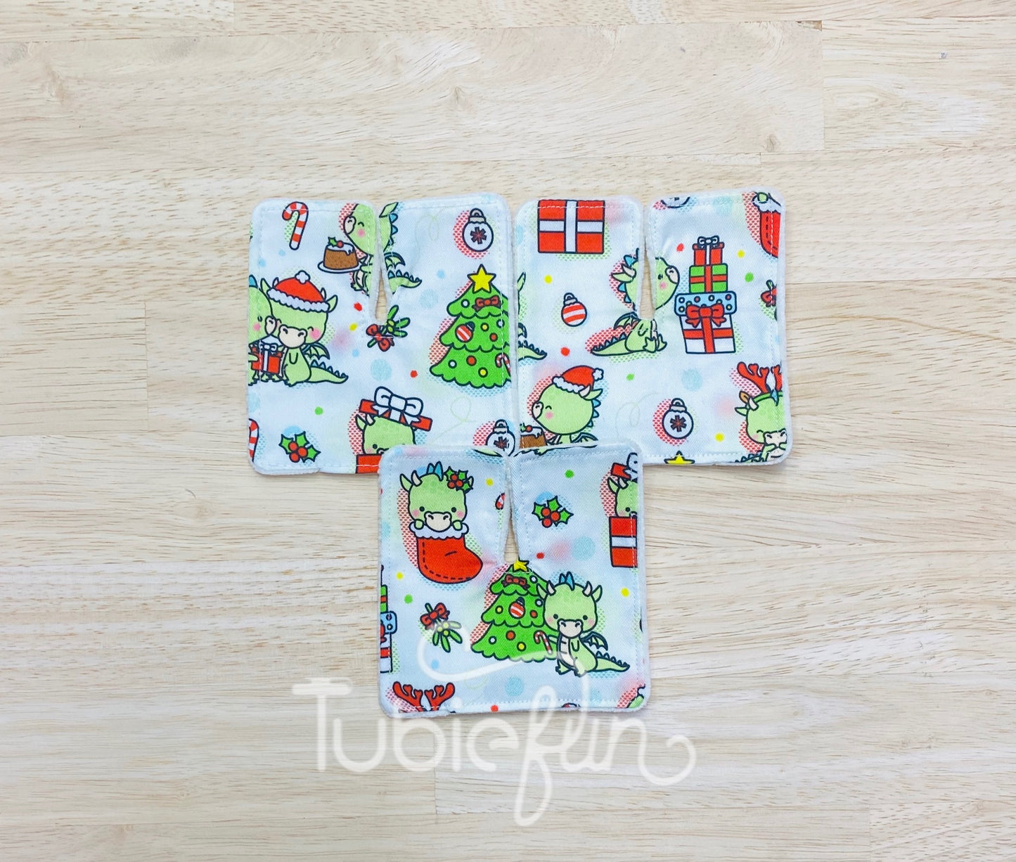 Tracheostomy Pad Cover - Christmas Dinosaurs with Trees