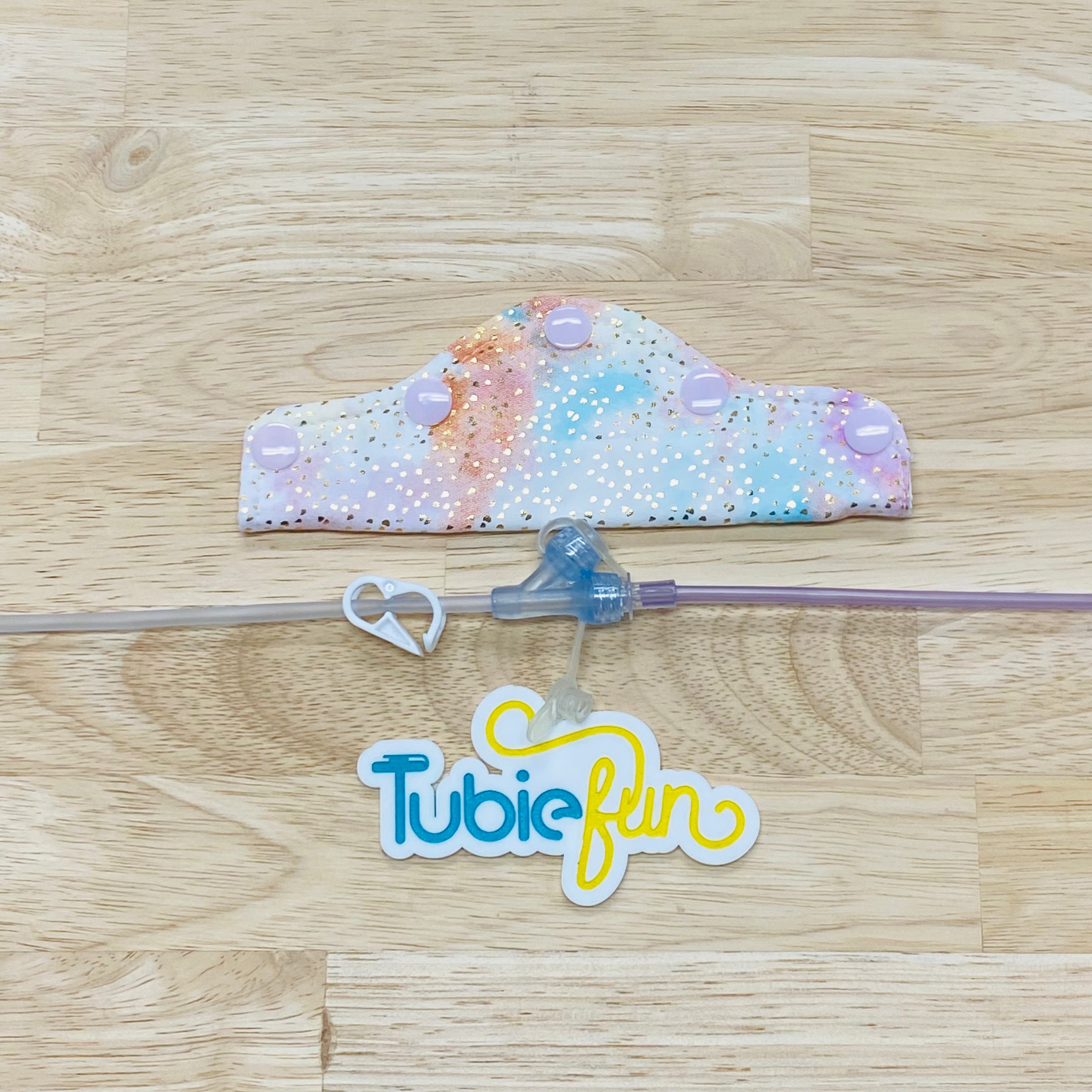 Feeding Tube Connection Cover Gold Confetti Tubie Fun