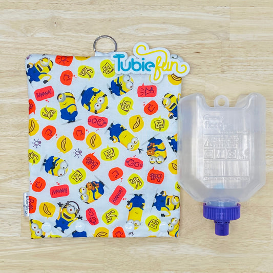 Insulated Milk Bag Suitable for 500ml Flocare Bottle in - Minions on White