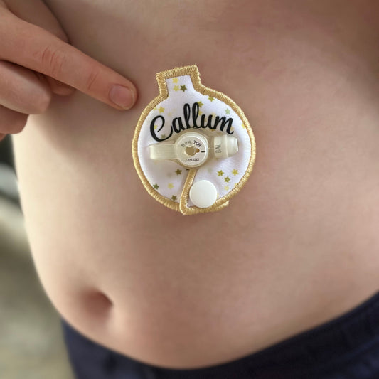 Christmas Personalised Bauble Button Pad - G-Tube Button Pad Cover