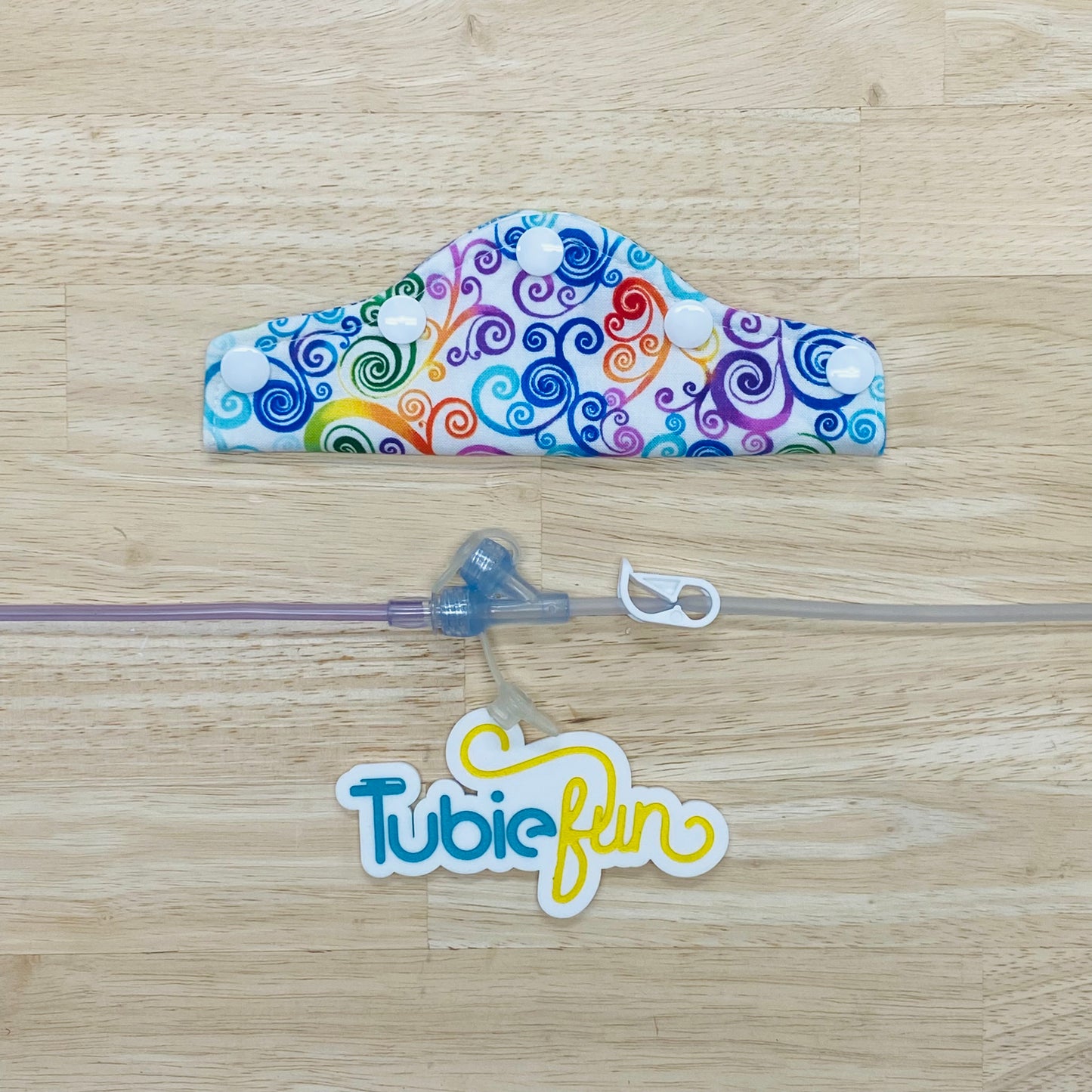 Feeding Tube Connection Cover - Coloured Swirls