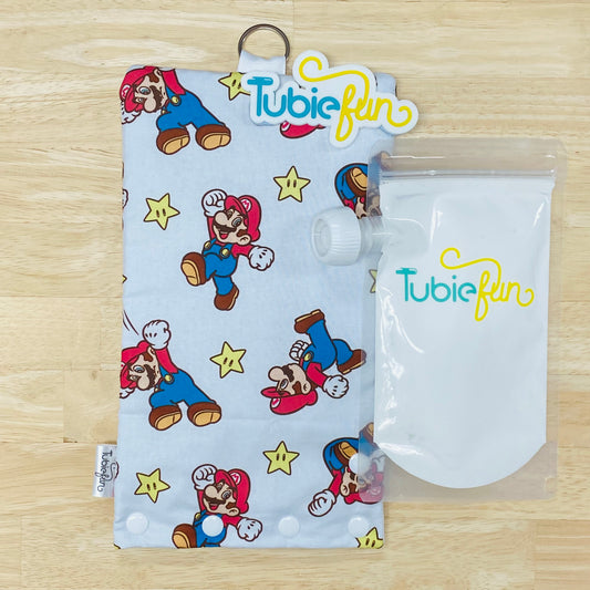 Insulated Milk Bag Suitable for Tubie Fun 500ml Reusable Pouches - Mario