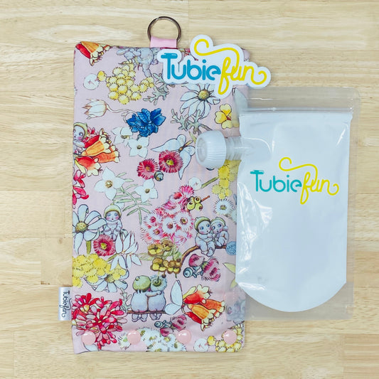 Insulated Milk Bag Suitable for Tubie Fun 500ml Reusable Pouches - Gumnut Babies on Pink