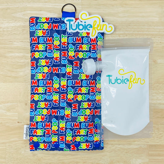 Insulated Milk Bag Suitable for Tubie Fun 500ml Reusable Pouches -Toilet Words
