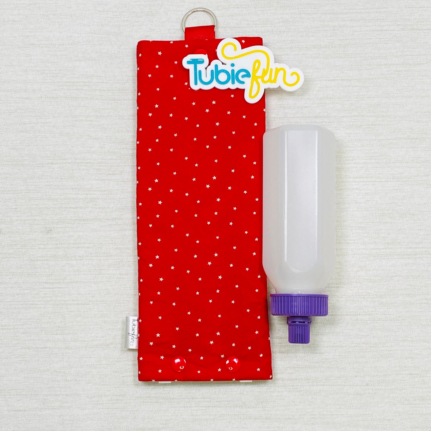 Insulated Milk Bag Suitable for 250ml Bottle in - White Stars on Red