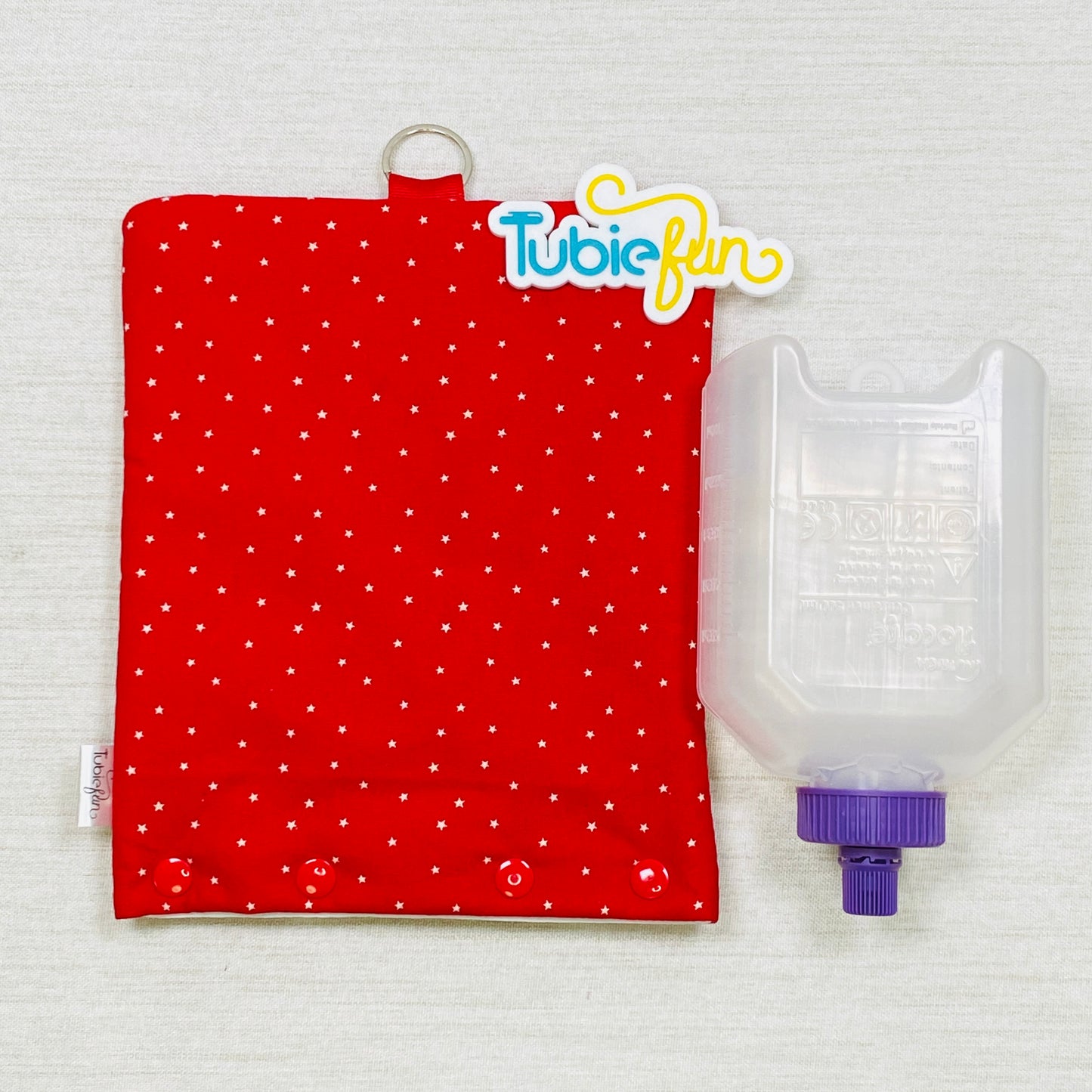 Insulated Milk Bag Suitable for 500ml Flocare Bottle in - White Stars on Red
