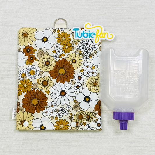 Insulated Milk Bag Suitable for 500ml Flocare Bottle in - Cream Flowers