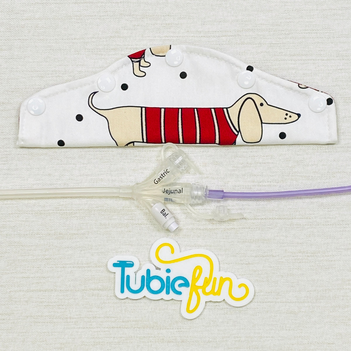 Large Feeding Tube Connection Cover - Sausage Dogs