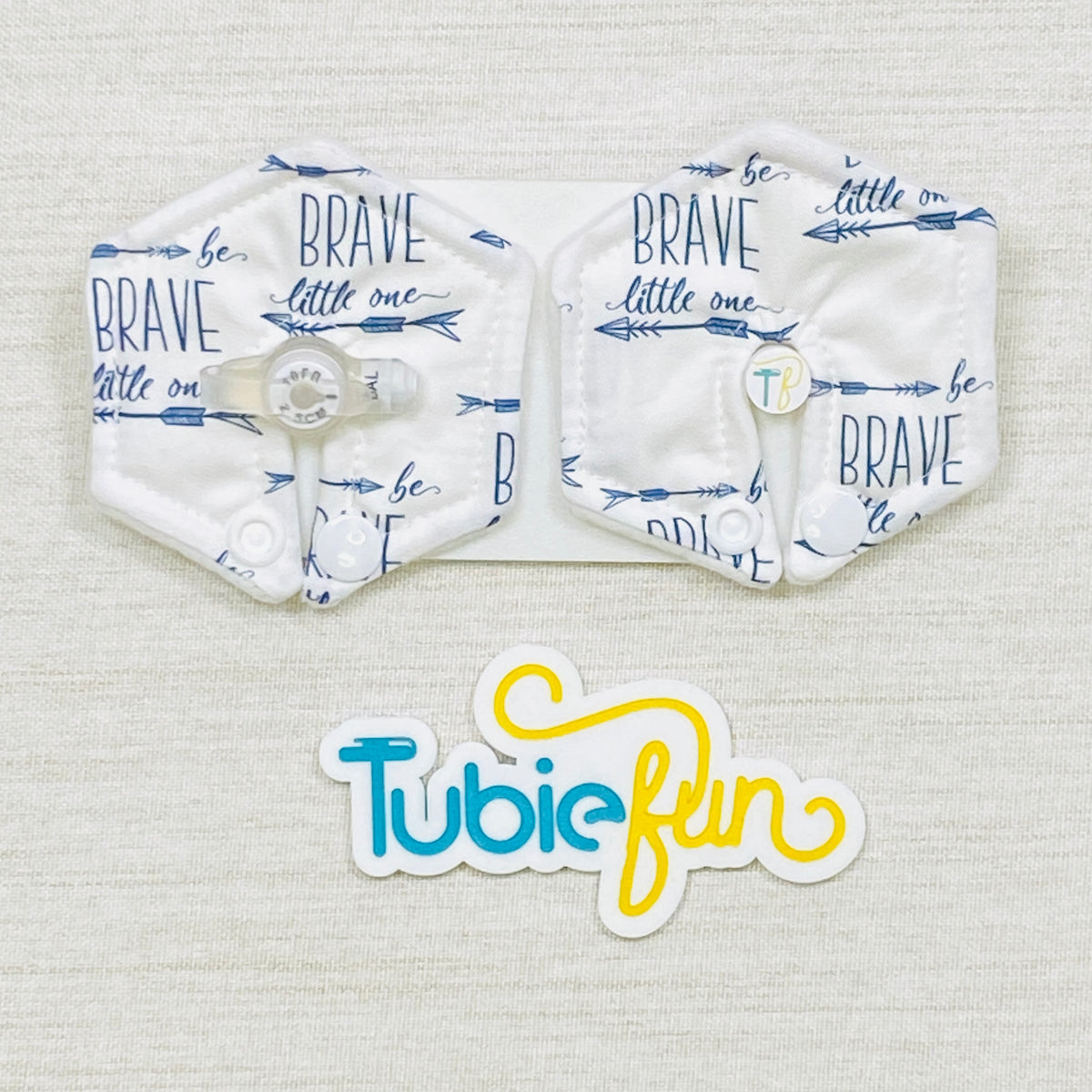 Hexagon G-Tube Button Pad Cover - Be Brave Little One