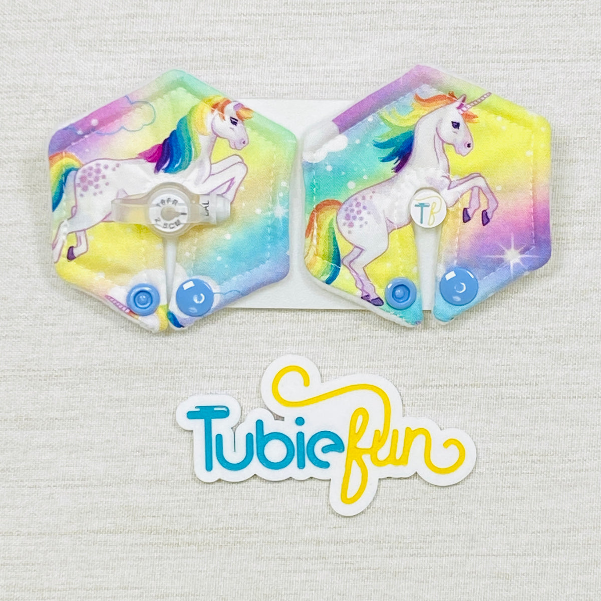 Hexagon G-Tube Button Pad Cover - Unicorn