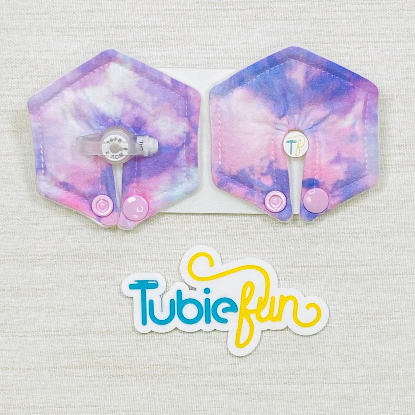Hexagon G-Tube Button Pad Cover - Purple Ombre