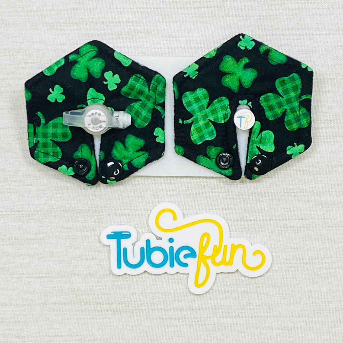 Hexagon G-Tube Button Pad Cover - Shamrock