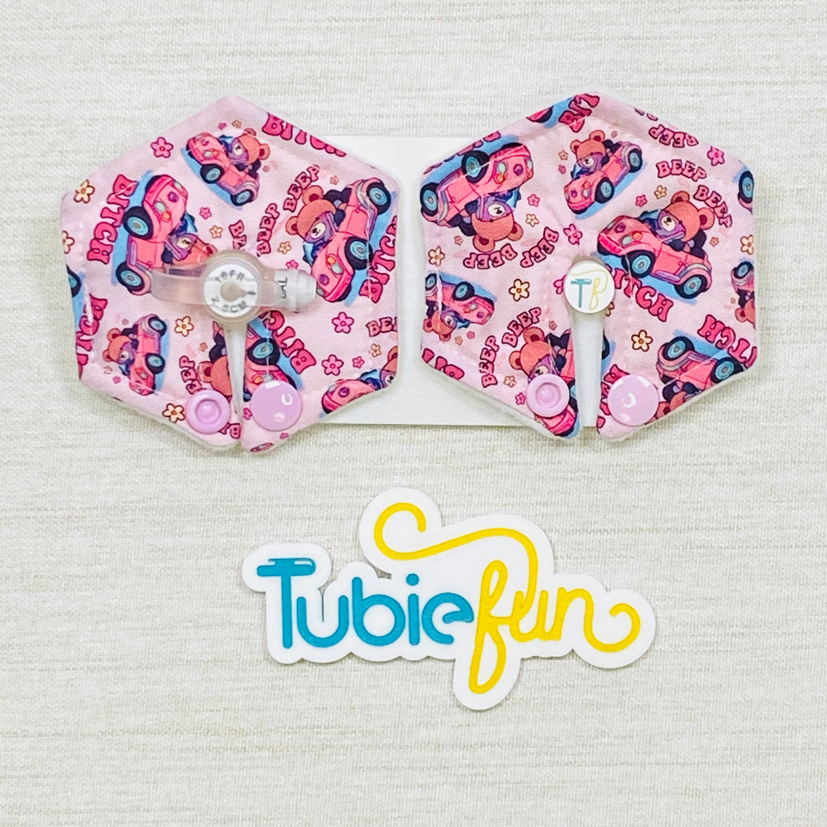 Hexagon G-Tube Button Pad Cover - Beep Beep