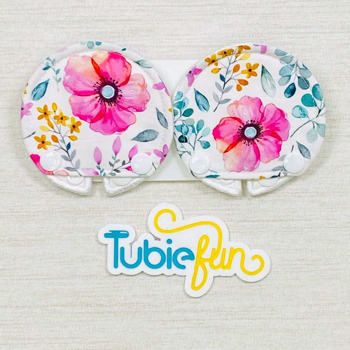 Covered Button Pad - Pink Flowers
