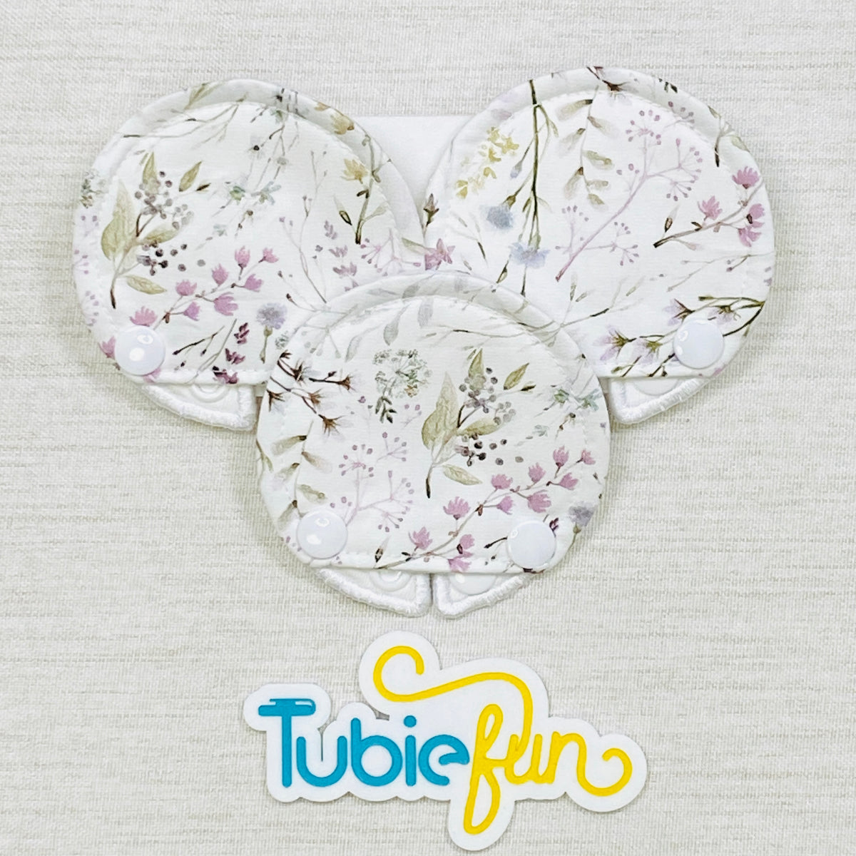 Covered Button Pad - Pale Flowers