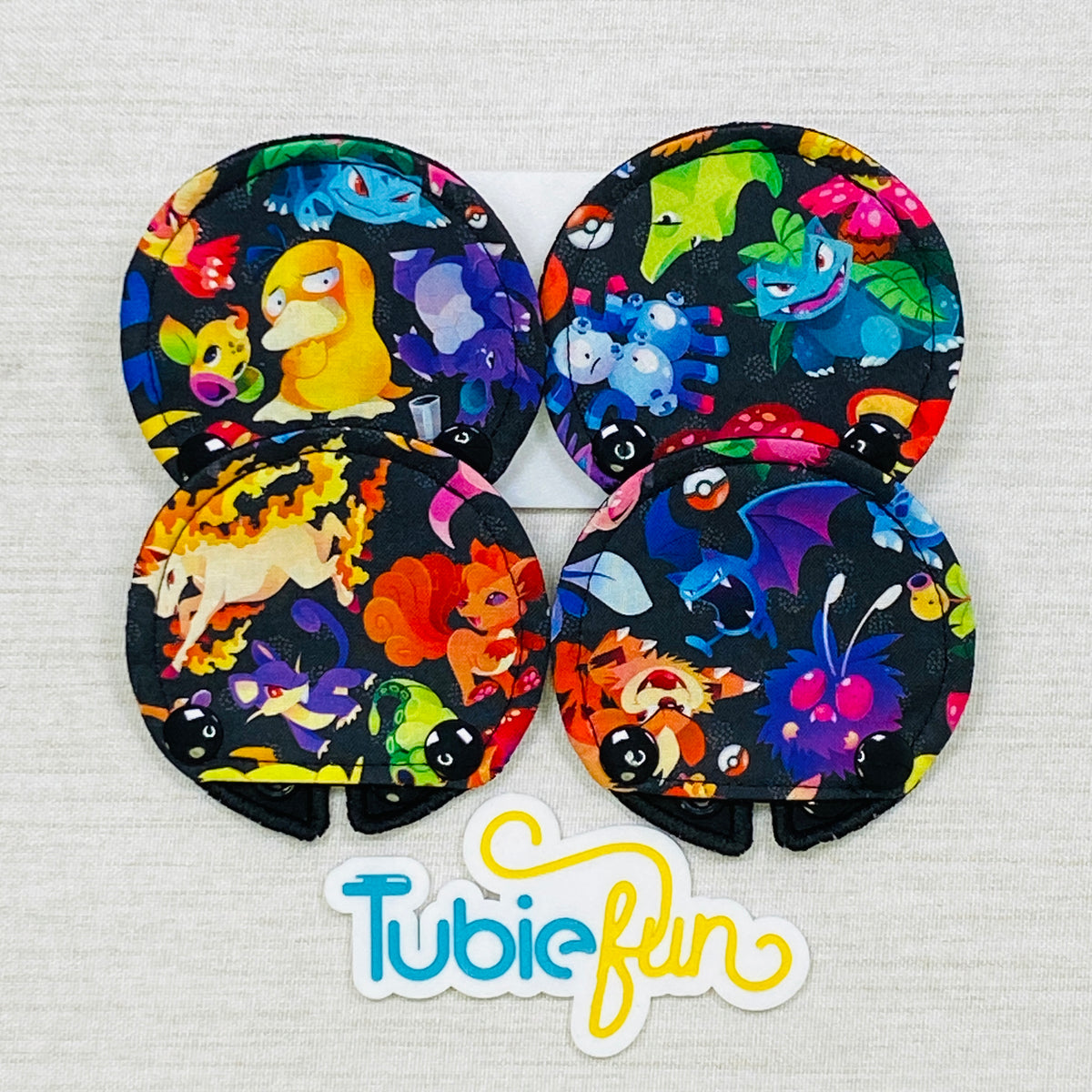 Covered Button Pad - Pocket Monsters on Black