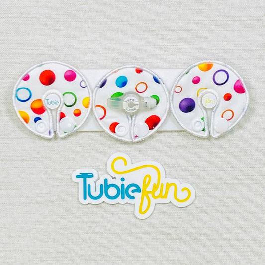G-Tube Button Pad Cover - Coloured Dots