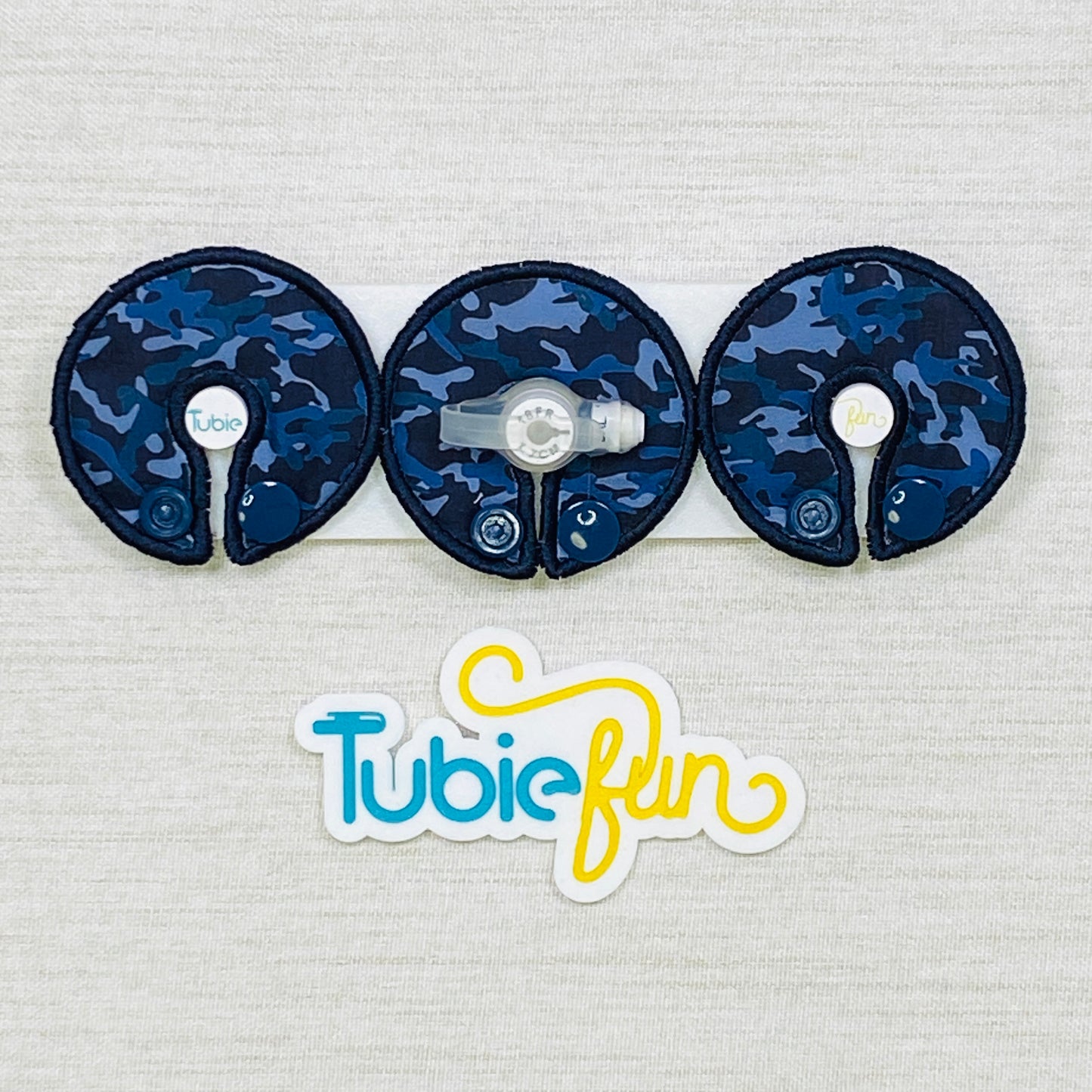 G-Tube Button Pad Cover - Blue Camo