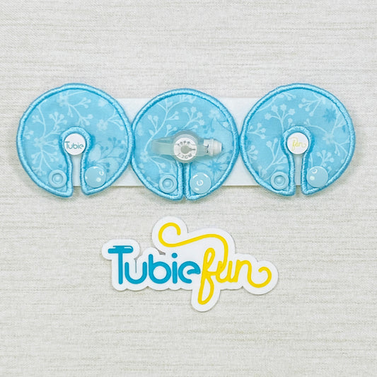 G-Tube Button Pad Cover - Vines and Butterflies on Blue