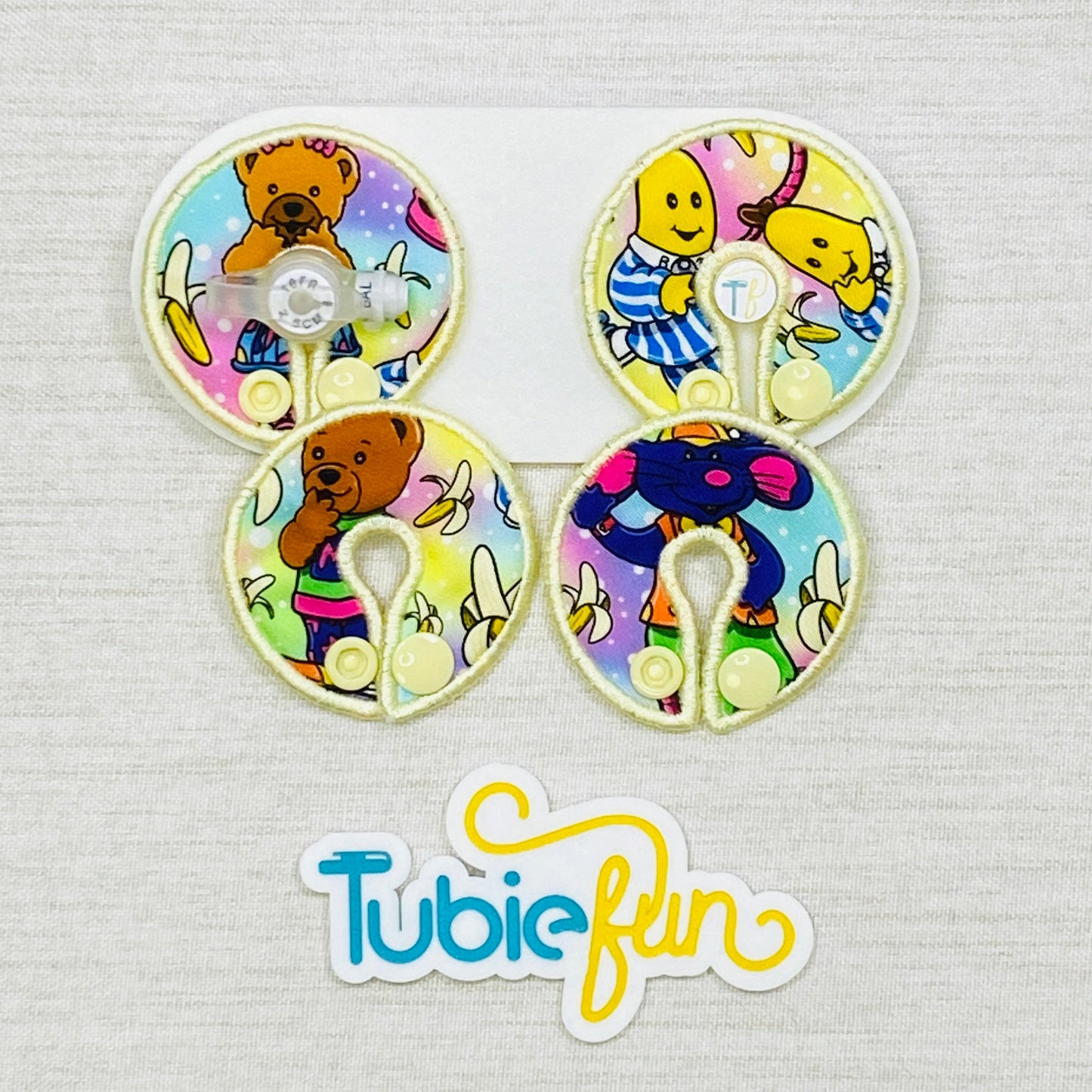 G-Tube Button Pad Cover - Bananas and Friends