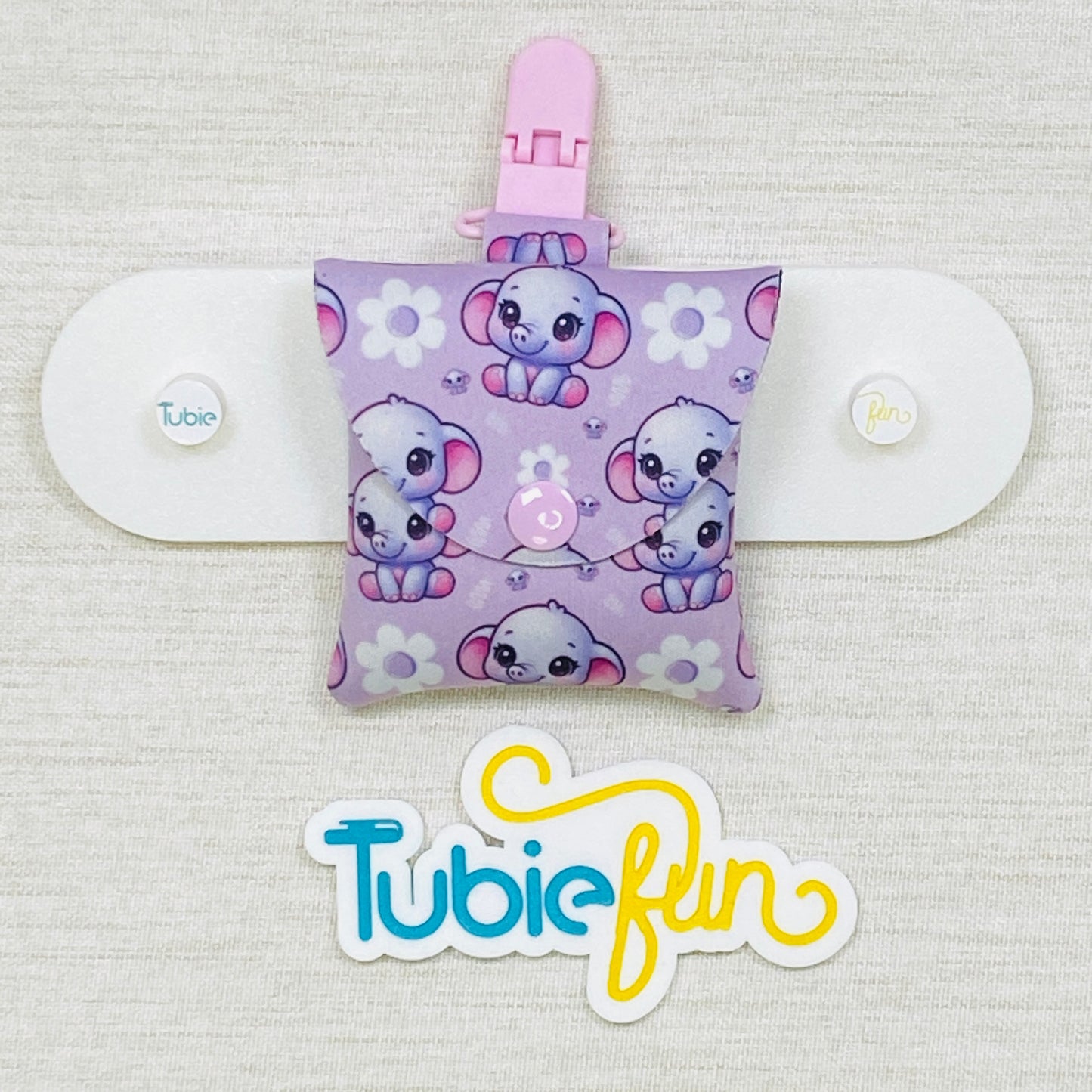 Neoprene Tubing Pouch - Baby Elephants