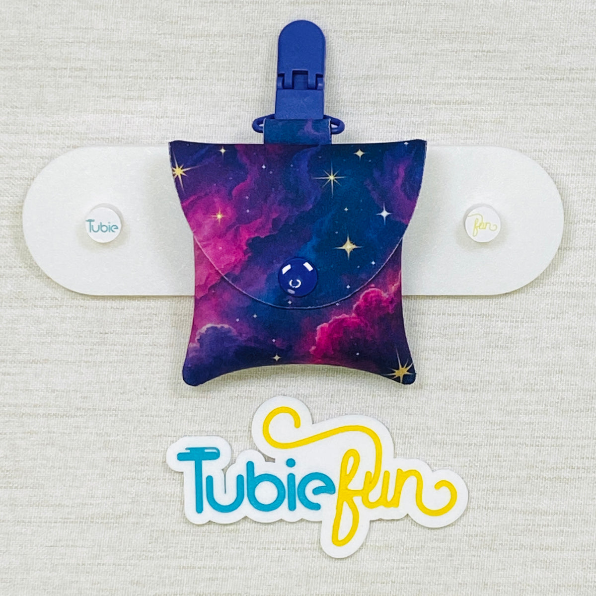 Neoprene Tubing Pouch - Stars on Purple Sky