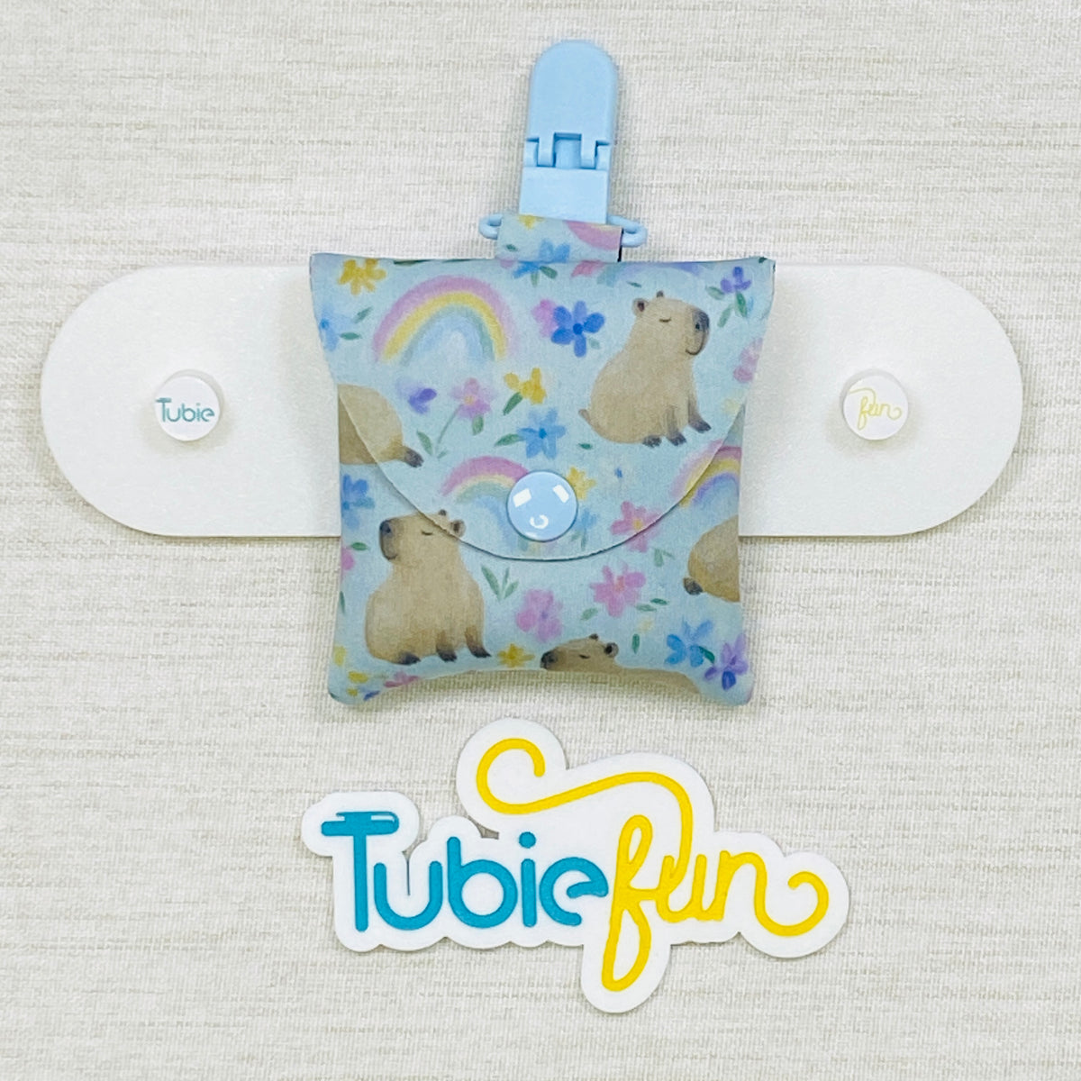 Neoprene Tubing Pouch - Capybara and Rainbows