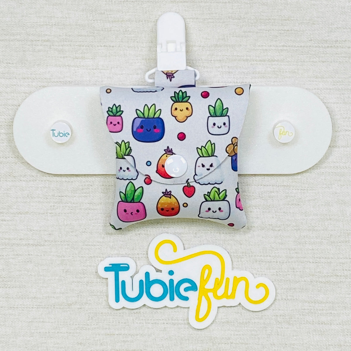 Neoprene Tubing Pouch - Cute Plants