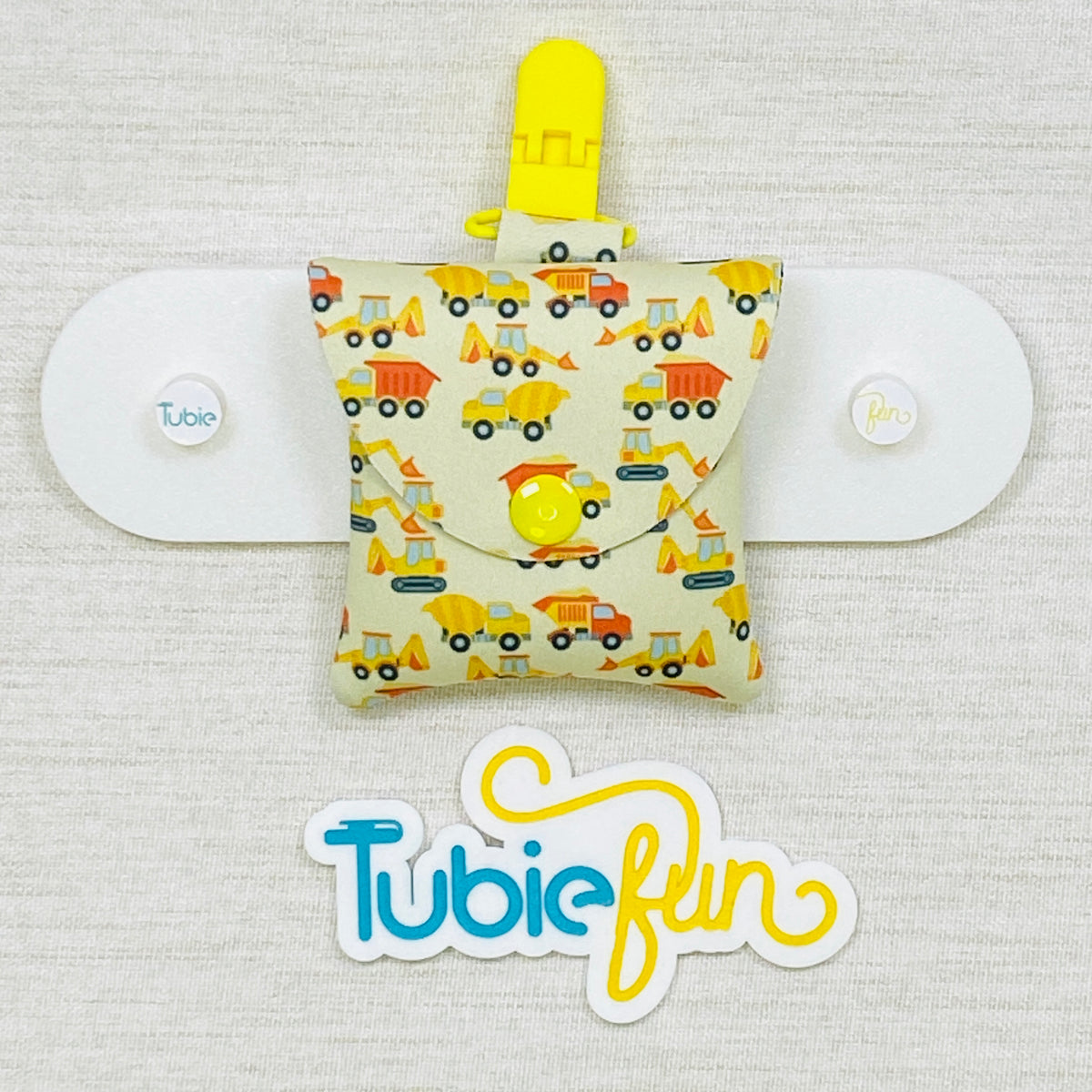 Neoprene Tubing Pouch - Diggers on Yellow