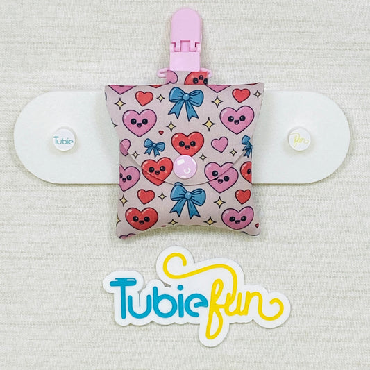 Neoprene Tubing Pouch - Hearts and Bows