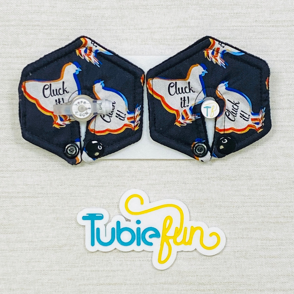 Hexagon G-Tube Button Pad Cover -  Cluck It