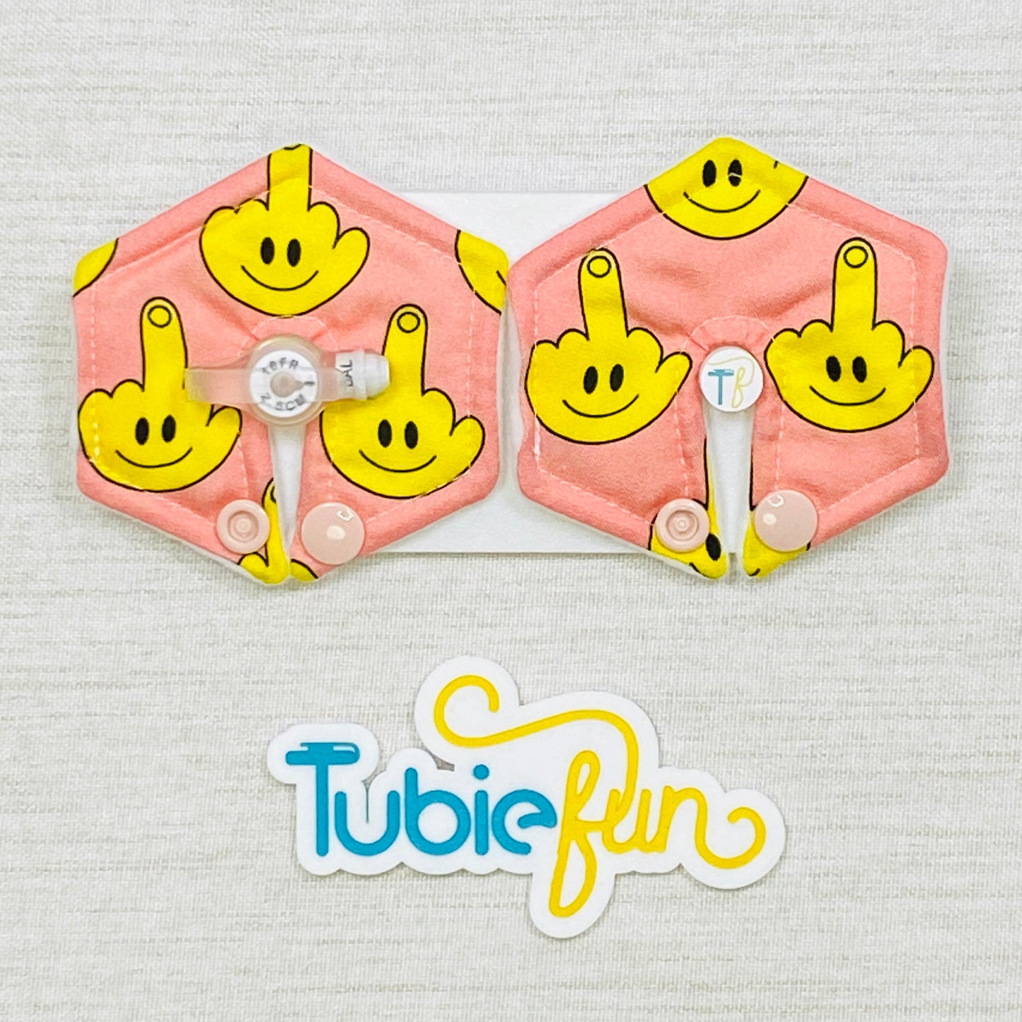 Hexagon G-Tube Button Pad Cover -  Smiling Fingers