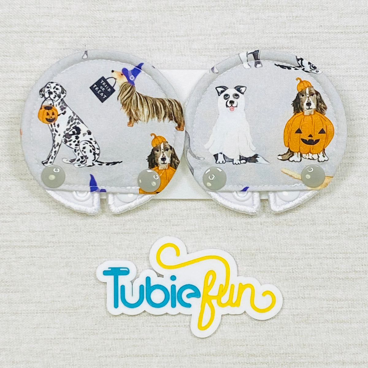 Covered Button Pad - Halloween Dogs
