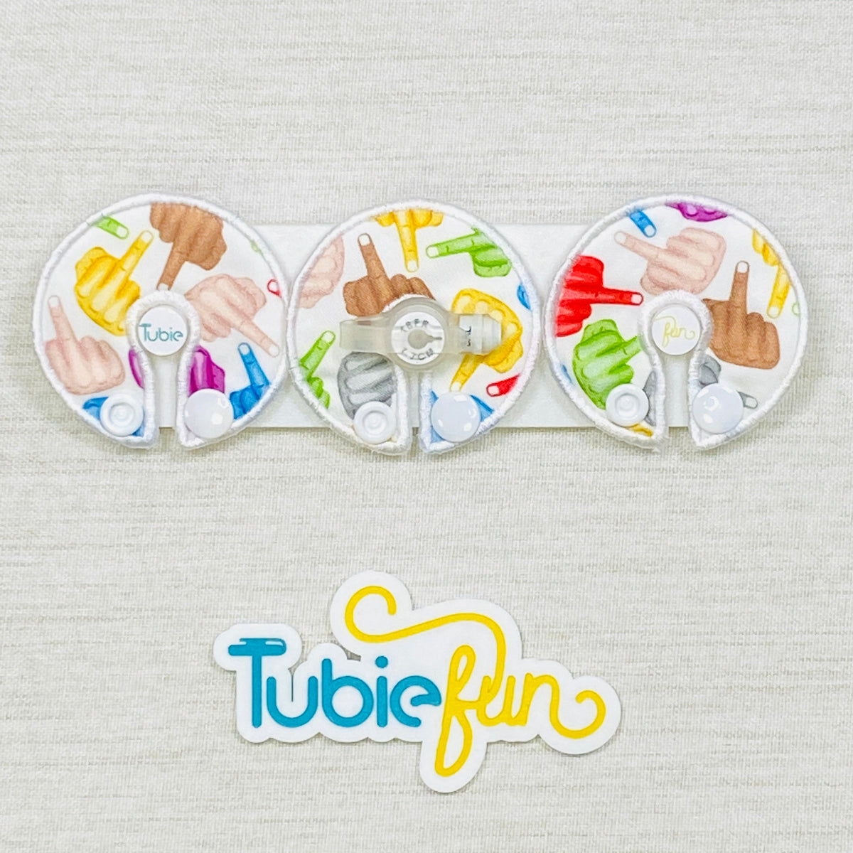 G-Tube Button Pad Cover - Fingers