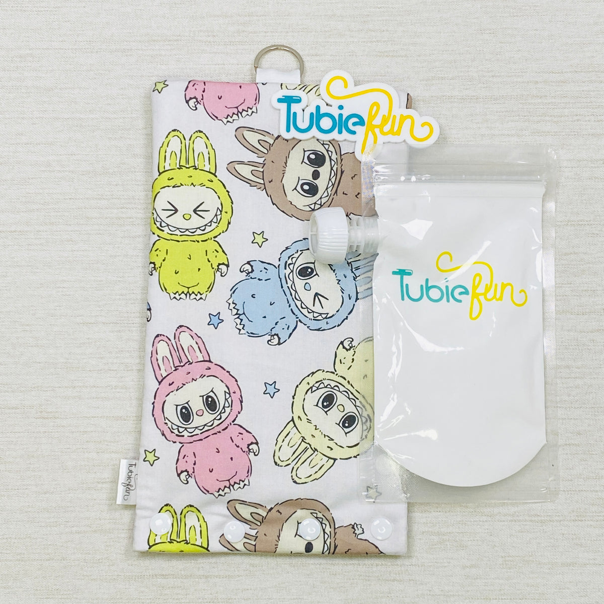 Insulated Milk Bag Suitable for Reusable Pouches - Monsters on White