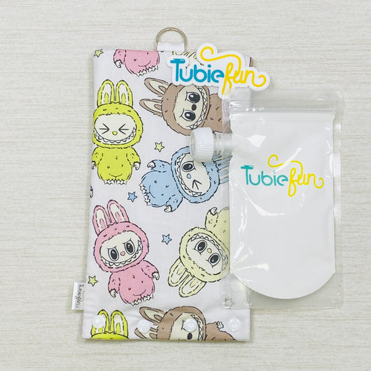 Insulated Milk Bag Suitable for Reusable Pouches - Monsters on White