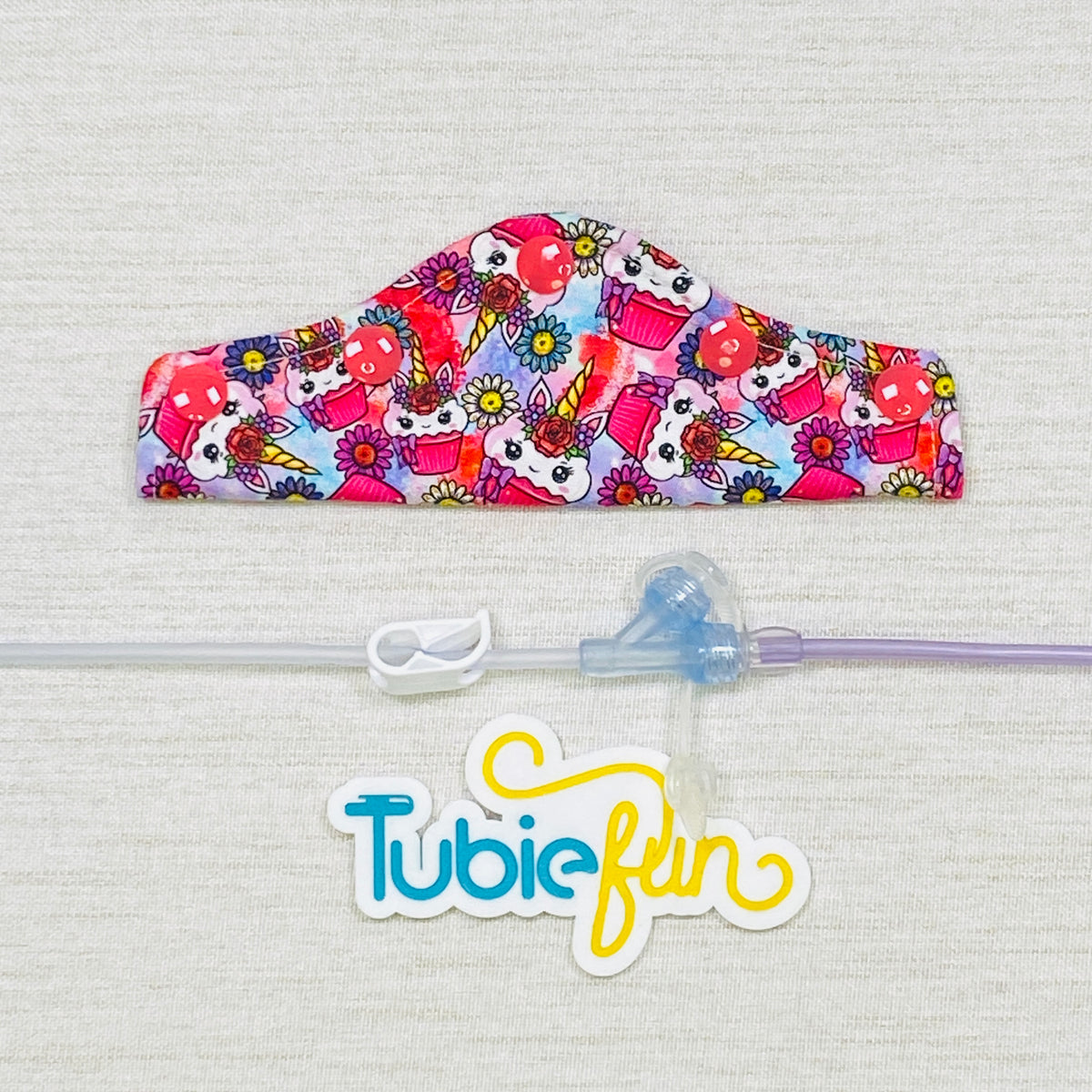 Feeding Tube Connection Cover - Unicorn Cupcakes