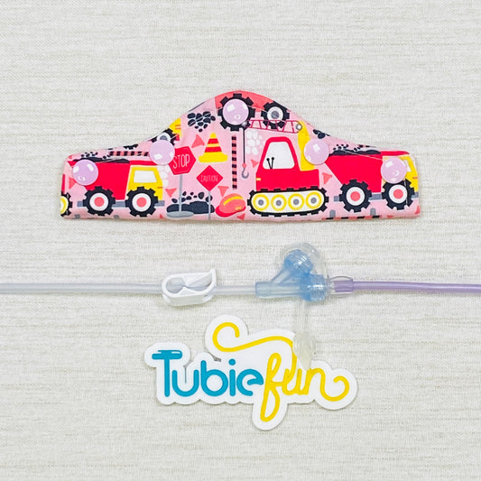 Feeding Tube Connection Cover - Construction on Pink