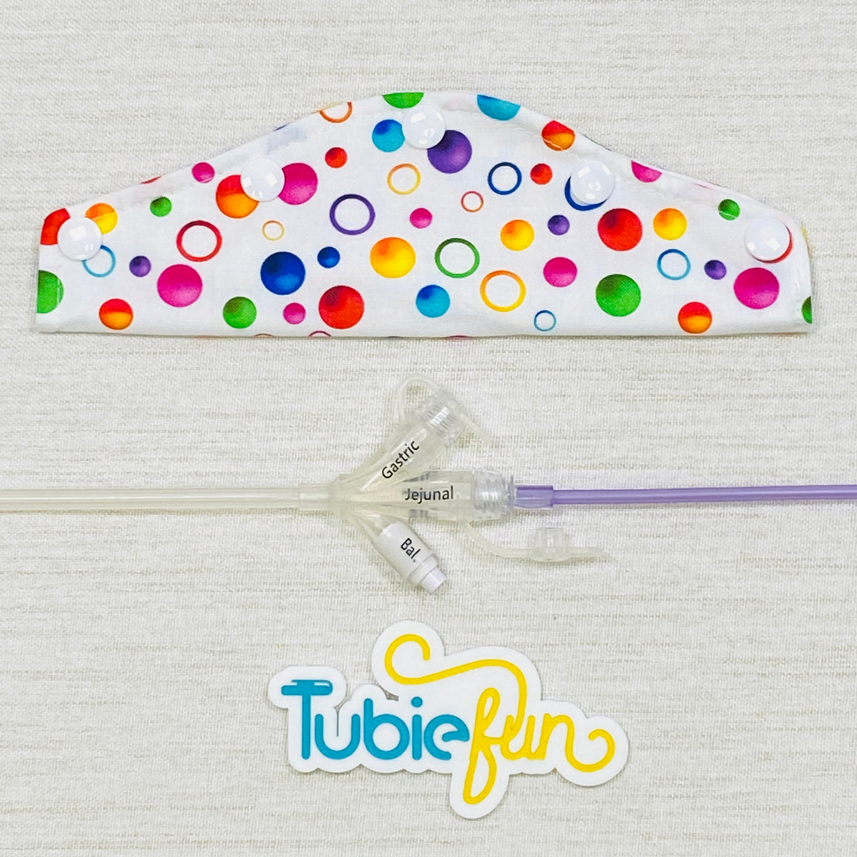 Large Feeding Tube Connection Cover - Colorful Spots