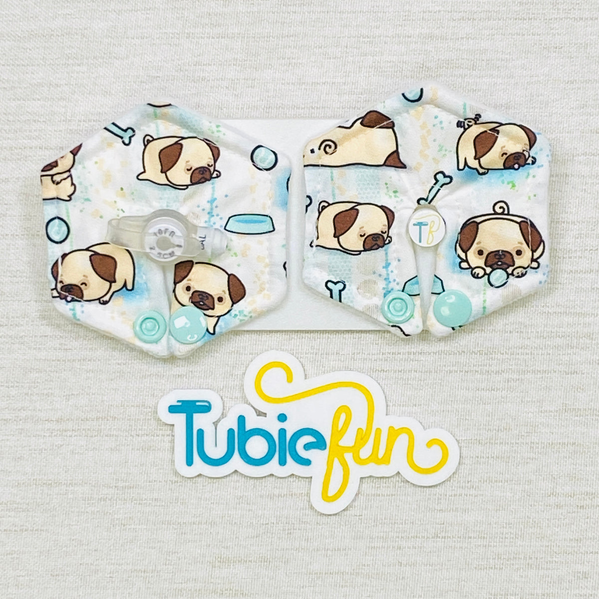 Hexagon G-Tube Button Pad Cover - Pug Life
