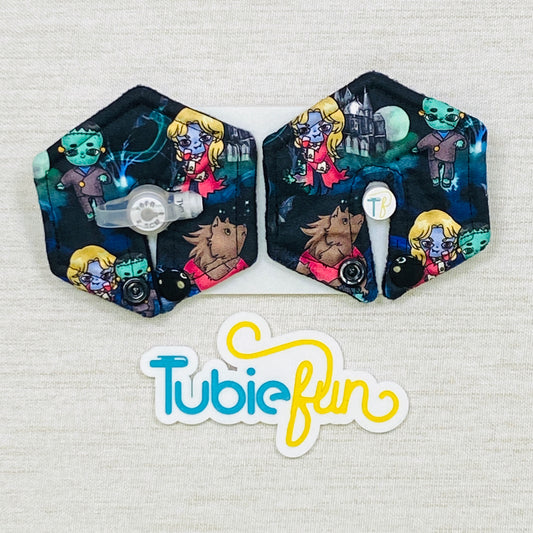 Hexagon G-Tube Button Pad Cover - Monster Mash