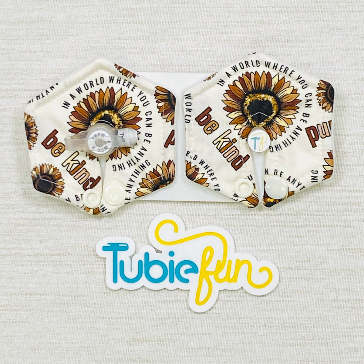 Hexagon G-Tube Button Pad Cover - Be Kind