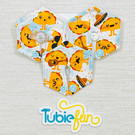 Hexagon G-Tube Button Pad Cover - Taco Time