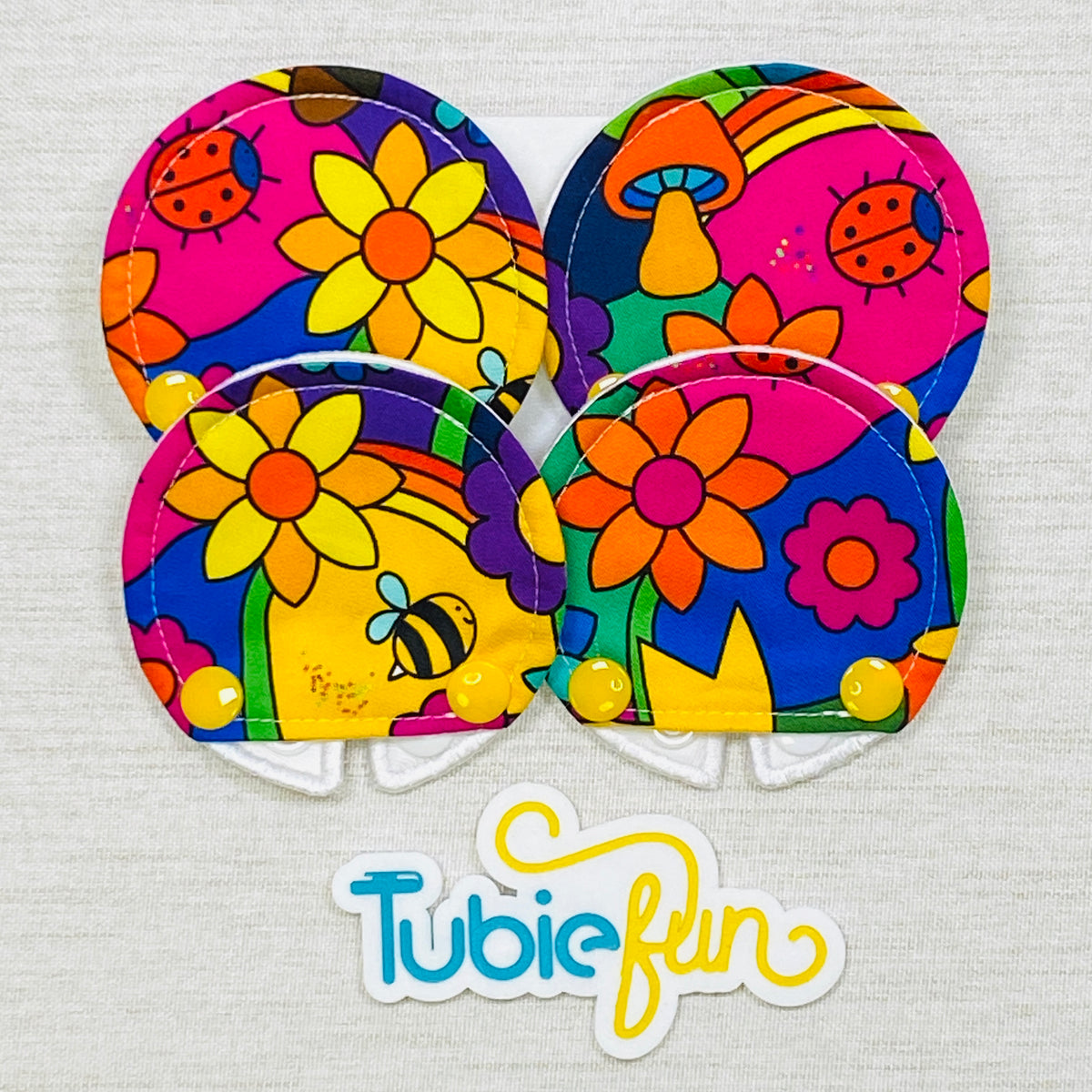 Covered Button Pad - Flower Power