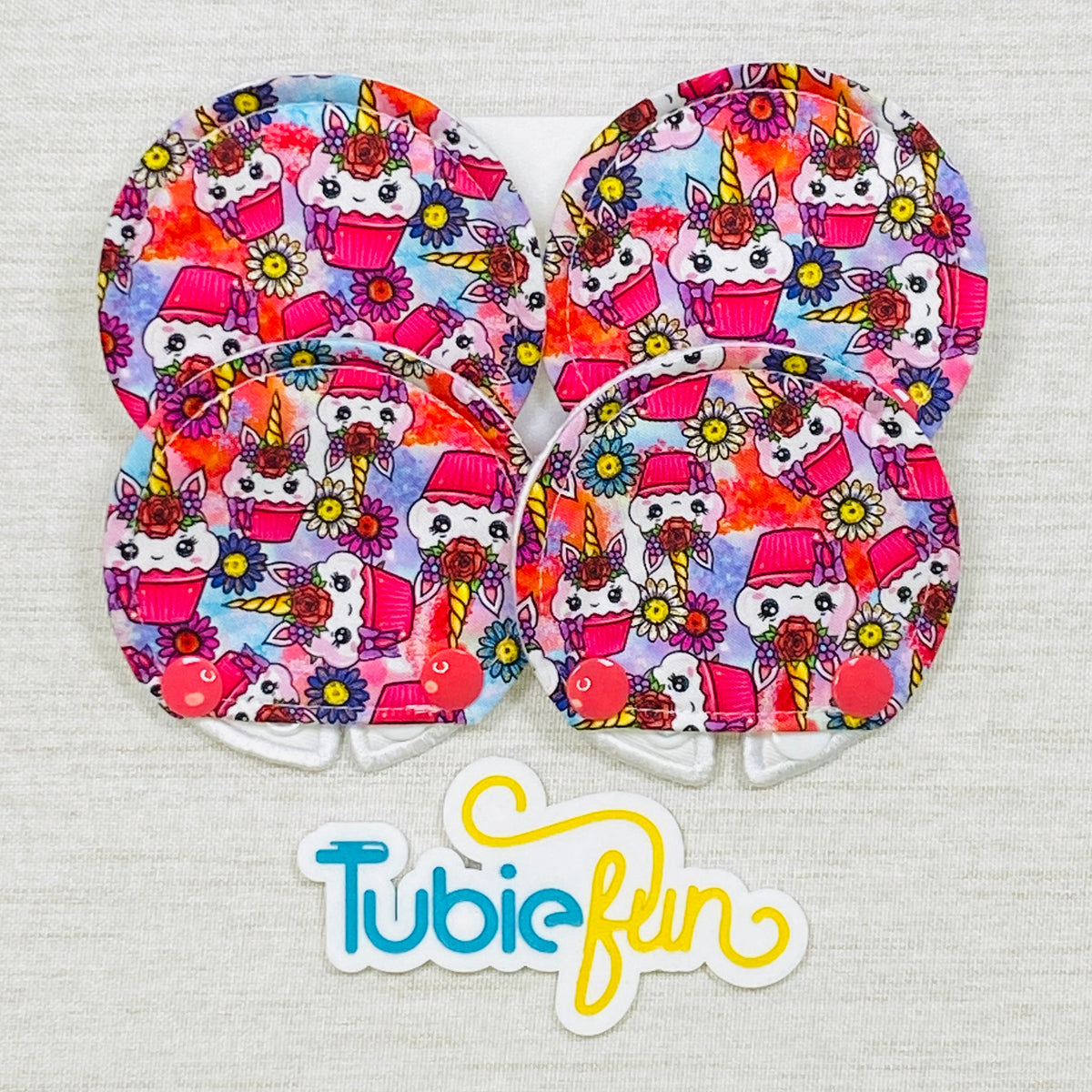 Covered Button Pad - Unicorn Cupcakes