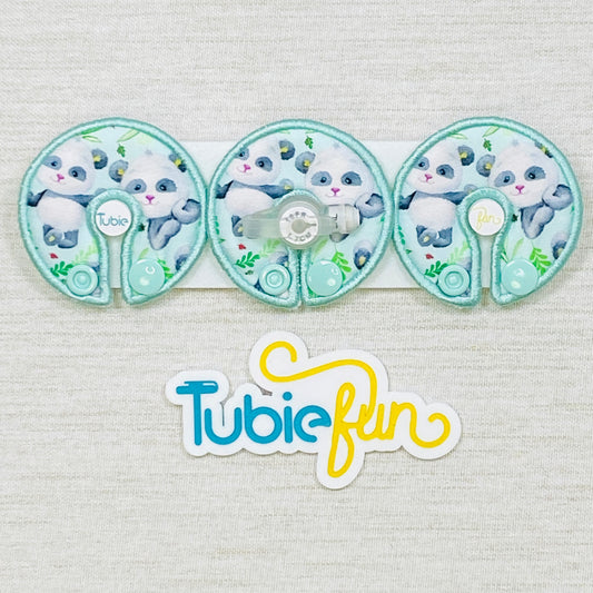G-Tube Button Pad Cover - Pandas on Green
