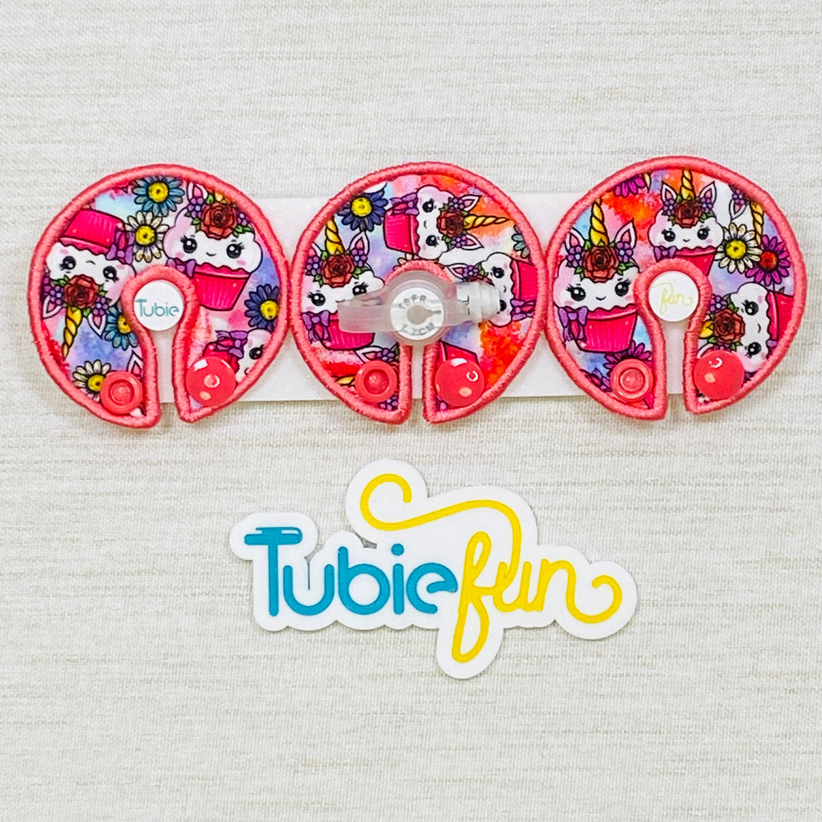 G-Tube Button Pad Cover - Unicorn Cupcakes